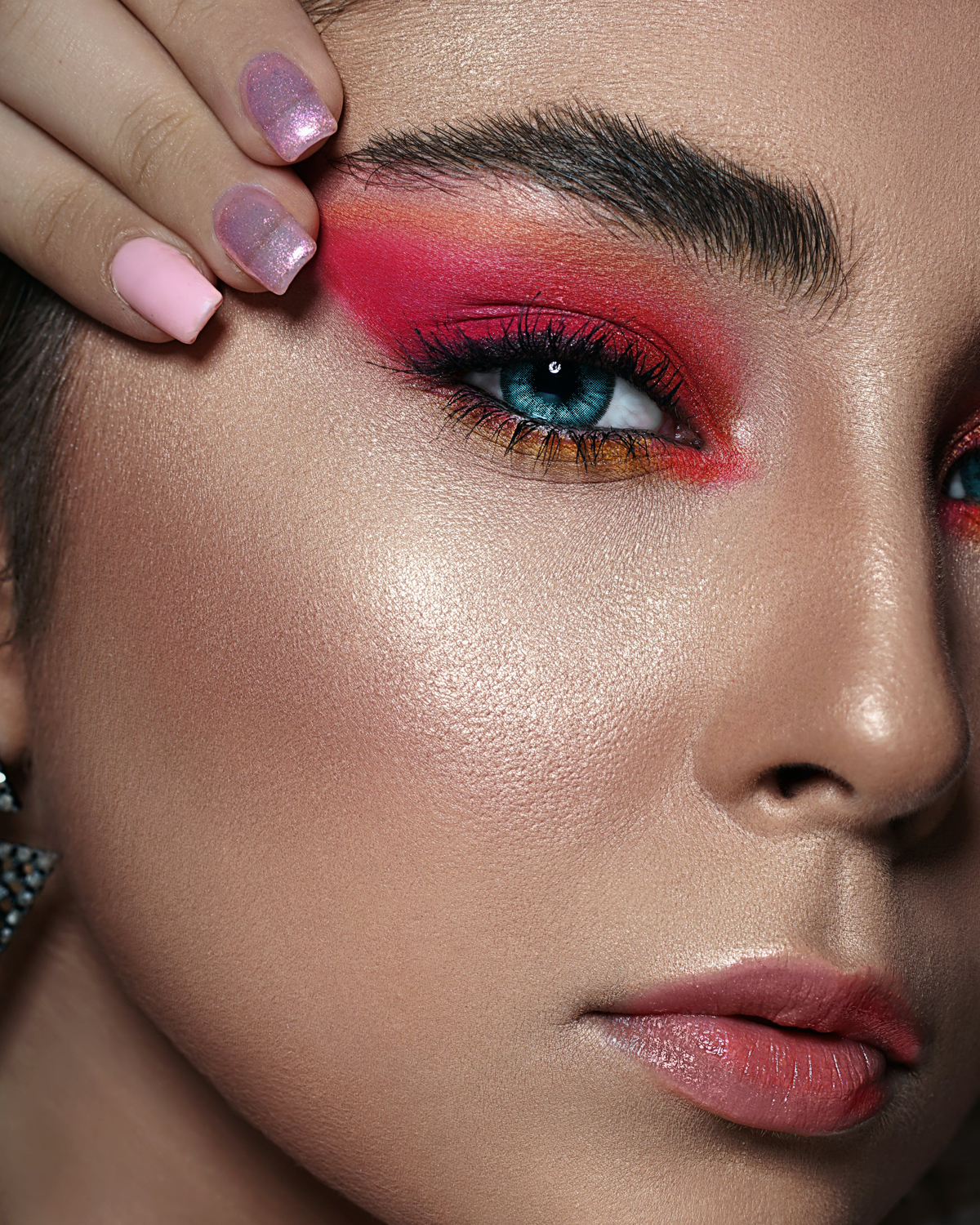 Makeup and Eyelashes and Skin care for beauty.